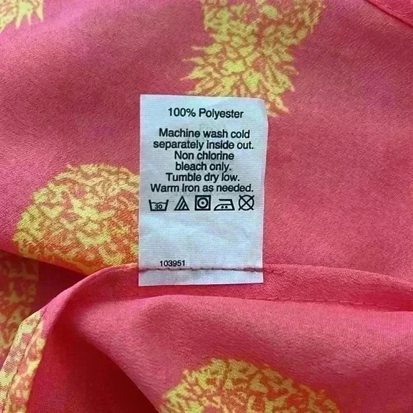 J. Crew Racerback Cami Pineapple Print Hot Pink Lemon Yellow Size12 Like New - Picture 7 of 7